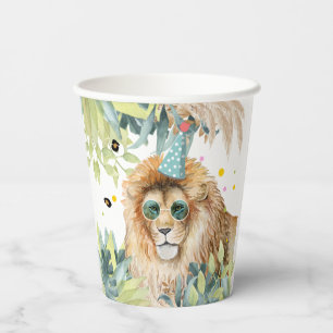 Lion Party Animals Birthday Zoo Safari Paper Cups
