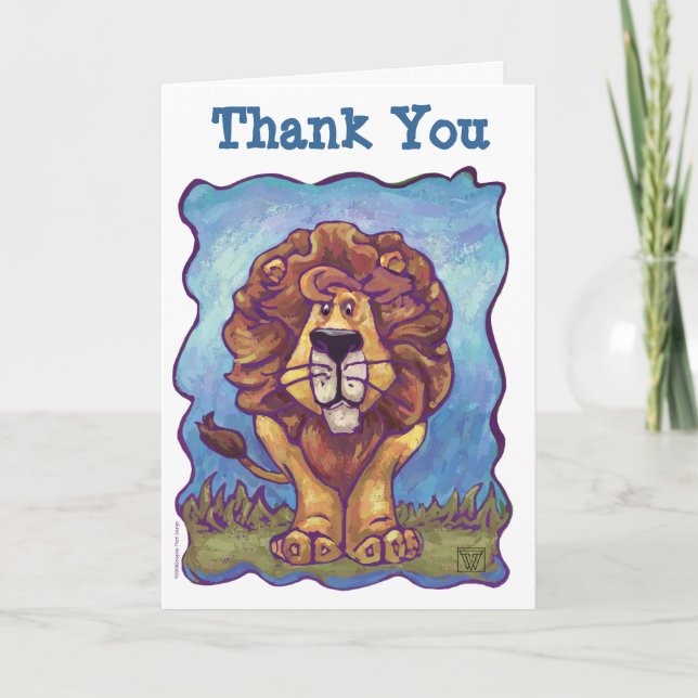 Lion Party Centre Thank You Card (Front)