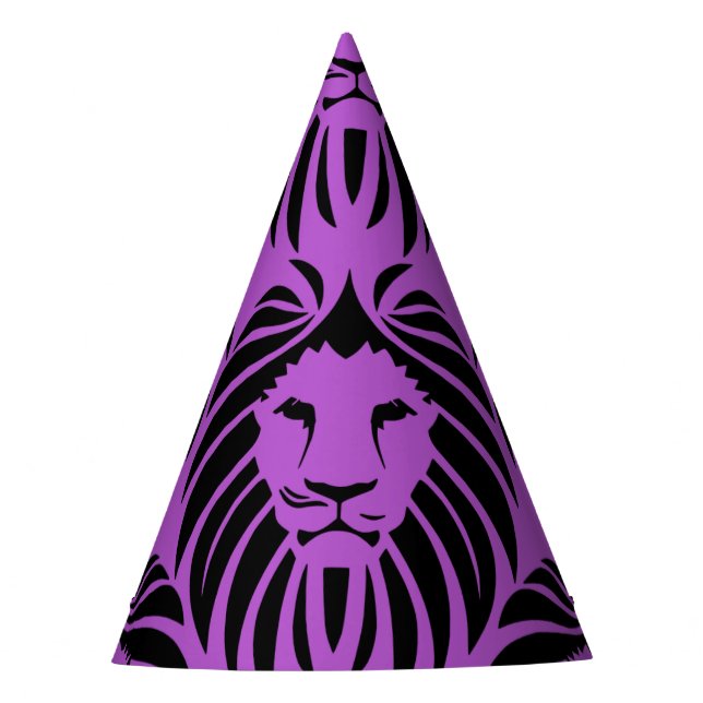 Lion Party Hat-Purple Party Hat (Front)