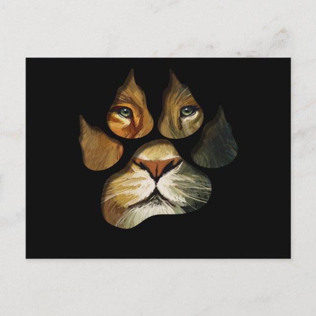 Lion Paw Print Animal Print Postcard (Front)