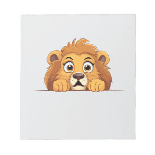 Lion Peeking Cute Adorable Funny Animal Cartoon Notepad