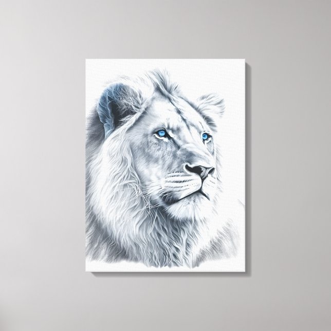 Lion - Pencil Drawing Canvas Print (Front)