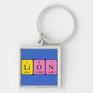 Lion periodic table name keyring