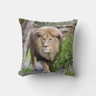 Lion Photo Print Throw Pillow
