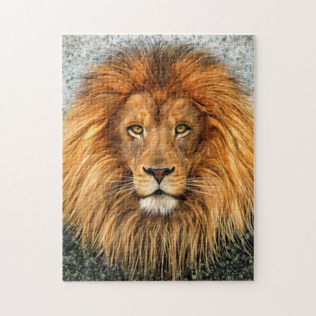 Lion Photograph Paint Art Design Jigsaw Puzzle (Vertical)