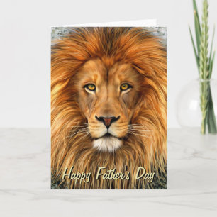 Lion Photograph Paint Art Happy Father's Day Card