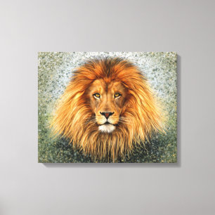 Lion Photograph Paint Art image Canvas Print
