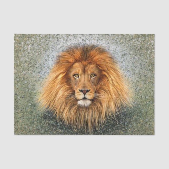 Lion Photograph Paint Art image Tissue Paper (Front)