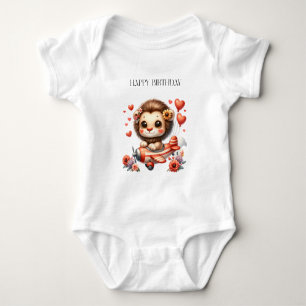Lion Pilot Birthday Baby Bodysuit