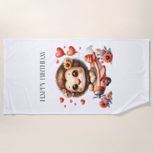 Lion Pilot Birthday Beach Towel