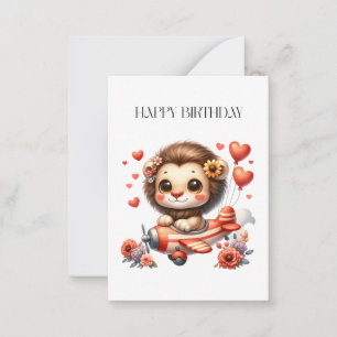 Lion Pilot Birthday Card