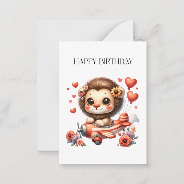 Lion Pilot Birthday Card (Front)