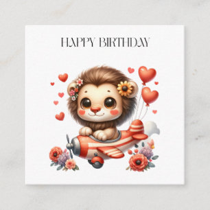 Lion Pilot Birthday Enclosure Card