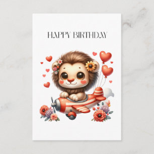 Lion Pilot Birthday Enclosure Card