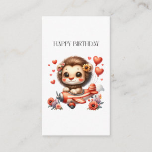 Lion Pilot Birthday Enclosure Card