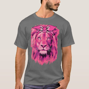 Lion Pink Bandana Breast Cancer Awareness Survivor T-Shirt