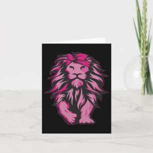 Lion Pink Bandanna Breast Cancer Awareness Survivo Card