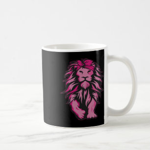 Lion Pink Bandanna Breast Cancer Awareness Survivo Coffee Mug