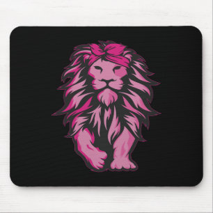 Lion Pink Bandanna Breast Cancer Awareness Survivo Mouse Mat