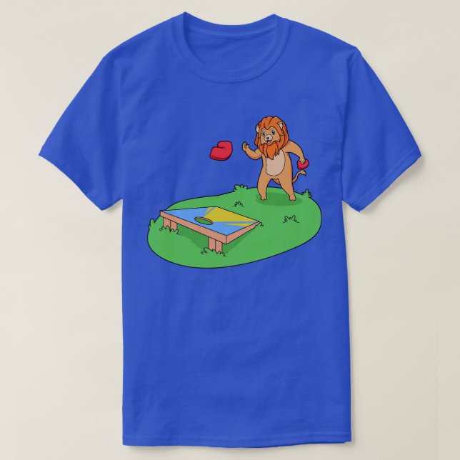 Lion playing cornhole T-Shirt (Design Front)
