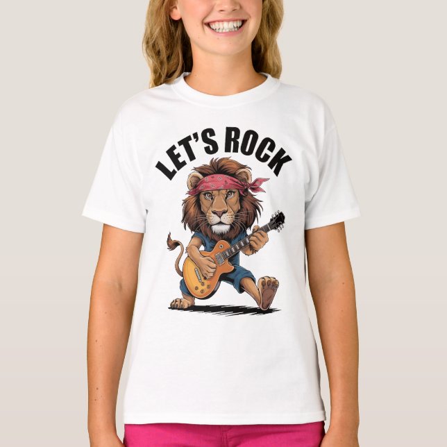 Lion playing guitar T-Shirt (Front)