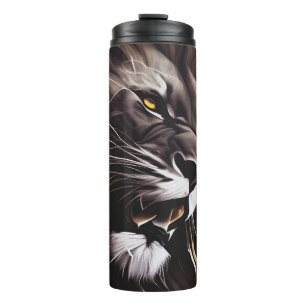 Lion Portrait Animal Painting Wildlife Adventure Thermal Tumbler