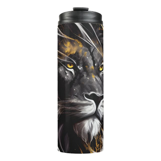 Lion Portrait Animal Painting Wildlife Adventure Thermal Tumbler (Front)