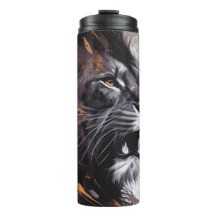 Lion Portrait Animal Painting Wildlife Adventure Thermal Tumbler
