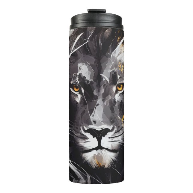 Lion Portrait Animal Painting Wildlife Adventure Thermal Tumbler (Front)
