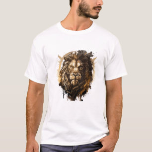 Lion Portrait Animal Painting Wildlife Outdoors  T-Shirt