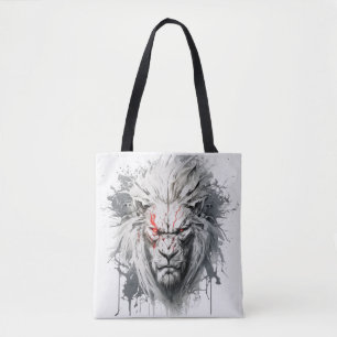 Lion Portrait Animal Painting Wildlife Outdoors Tote Bag