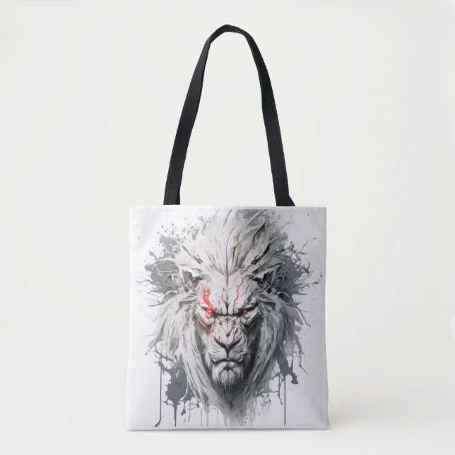 Lion Portrait Animal Painting Wildlife Outdoors  Tote Bag (Front)