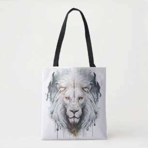 Lion Portrait Animal Painting Wildlife Outdoors Tote Bag