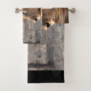 Lion Portrait Bath Towel Set