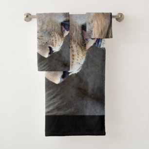 Lion Portrait Bath Towel Set