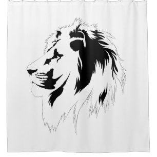 Lion Portrait (black) Shower Curtain