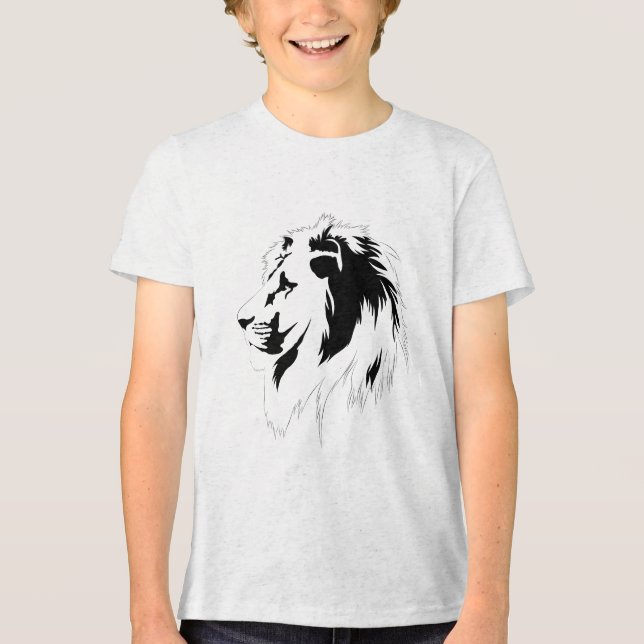 Lion Portrait (black)  Tri-Blend Shirt (Front)