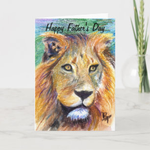 Lion Portrait Father's Day Card