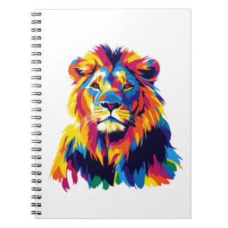 Lion Portrait Illustration Watercolour Painting Notebook
