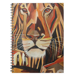 Lion Portrait In Geometric Art Style Notebook