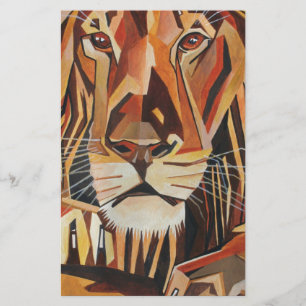 Lion Portrait In Geometric Art Style Stationery