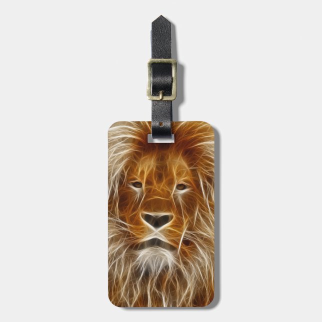 Lion Portrait Luggage Tag (Front Vertical)