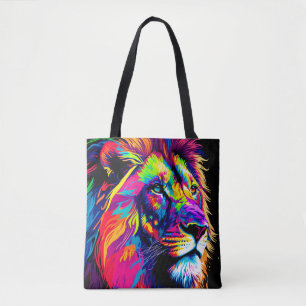Lion Portrait Painting Tote Bag