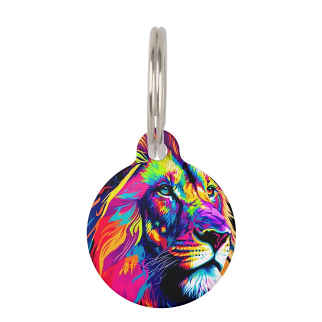 Lion Portrait Pet Tag (Front)