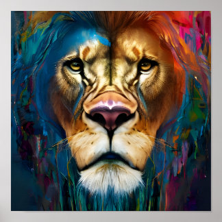 lion portrait poster