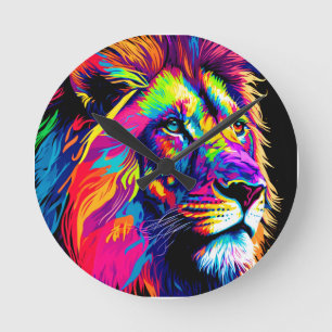 Lion Portrait Round Clock