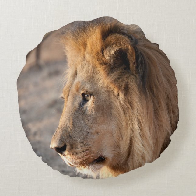 Lion Portrait Round Cushion (Back)