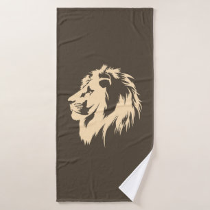 Lion Portrait (sand) Bath Towel