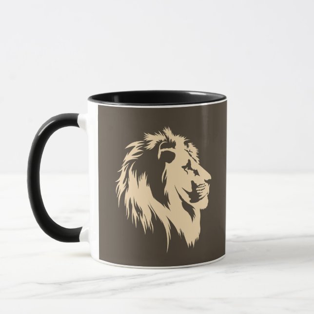 Lion Portrait (sand) Mug (Left)