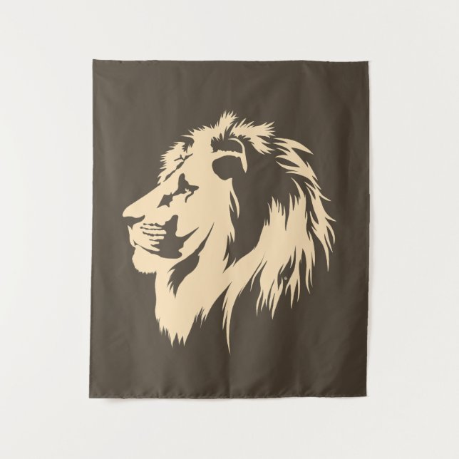 Lion Portrait (sand)  Tapestry (Front)